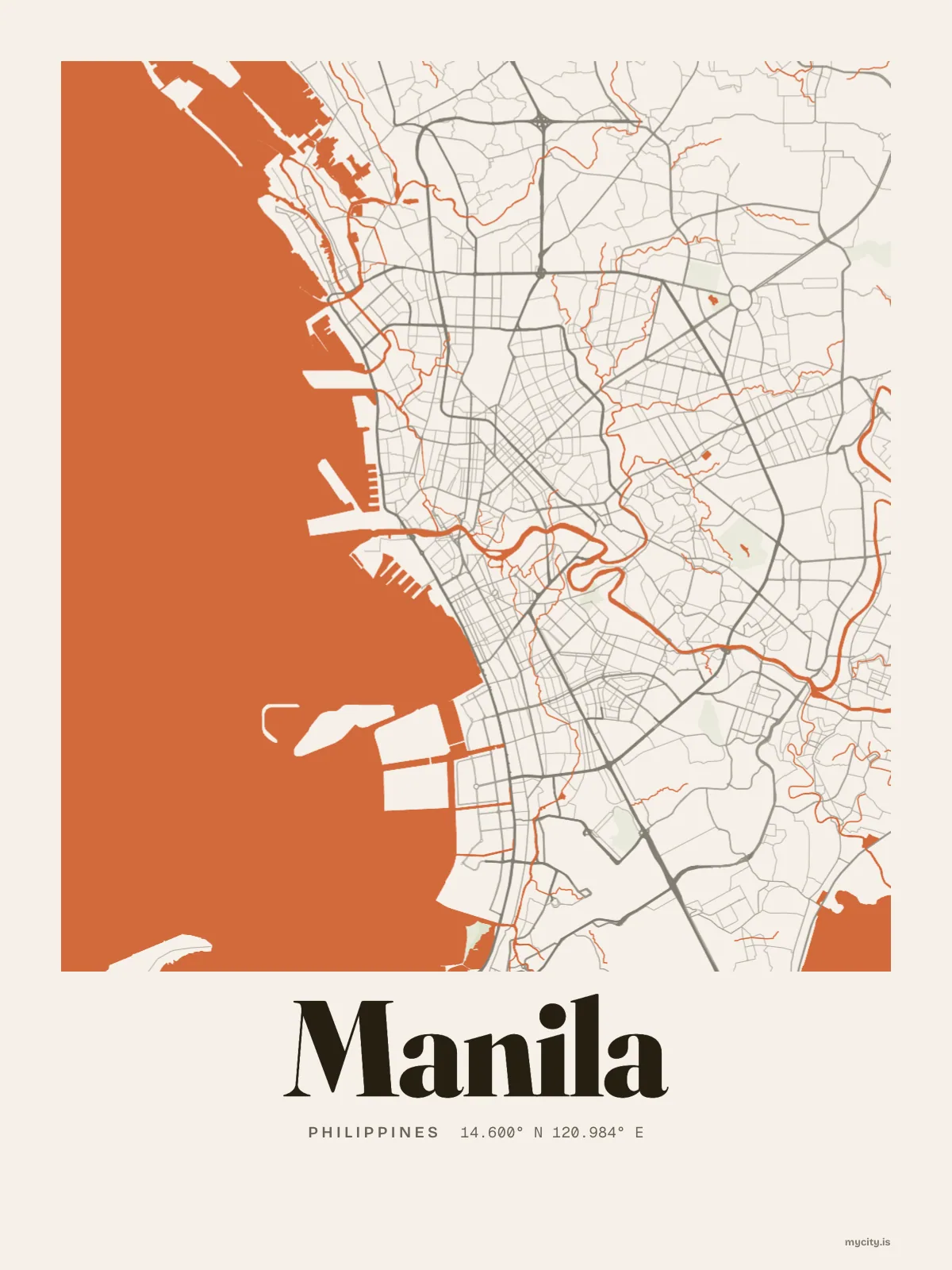 Manila map print