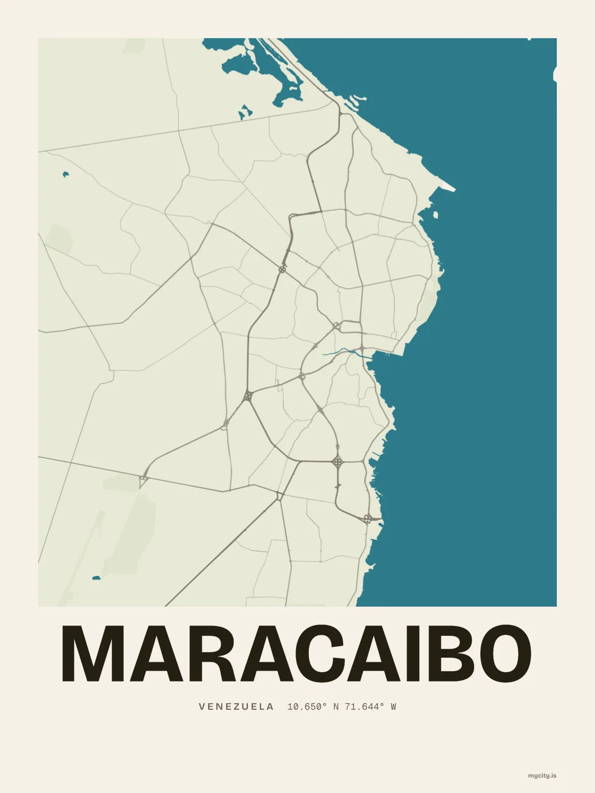 Maracaibo map print