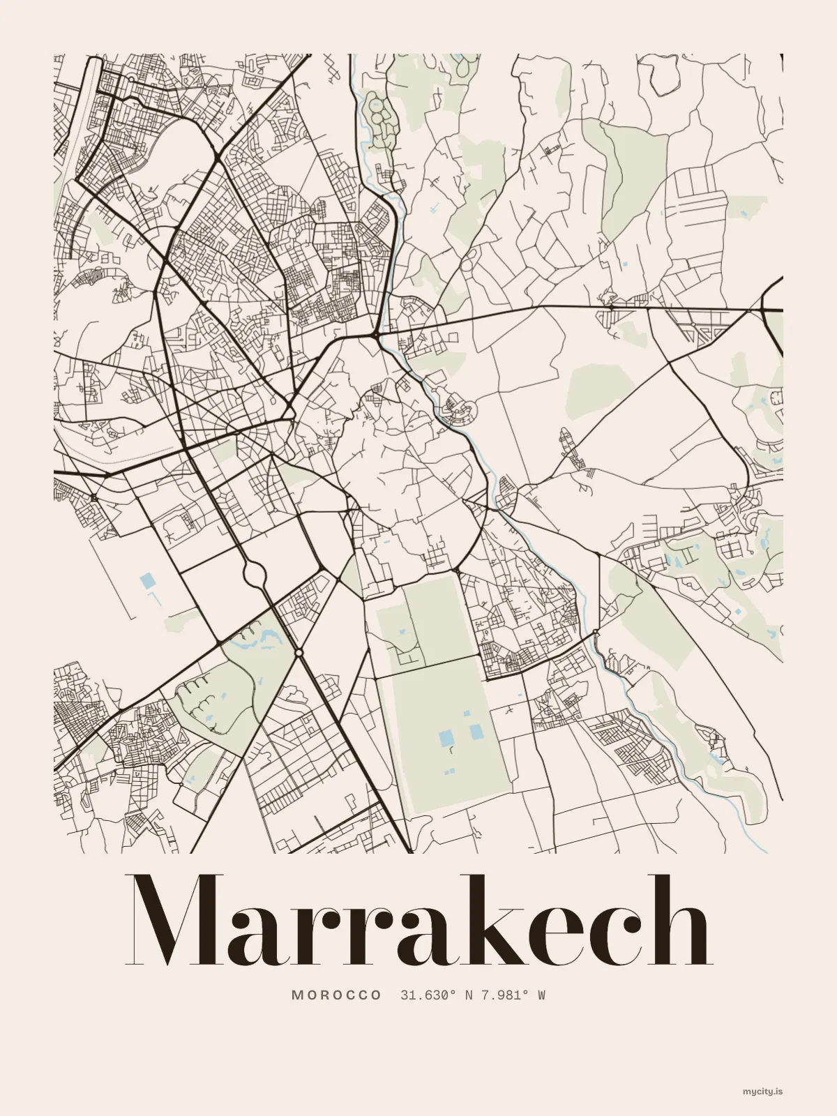 Marrakech map print
