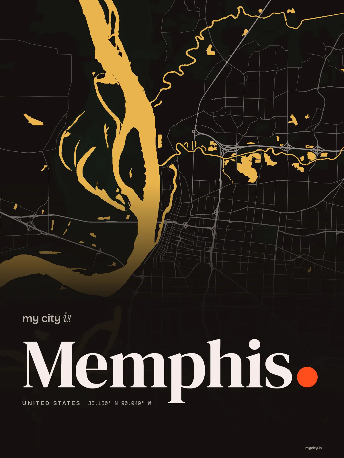 Memphis, Waterline map