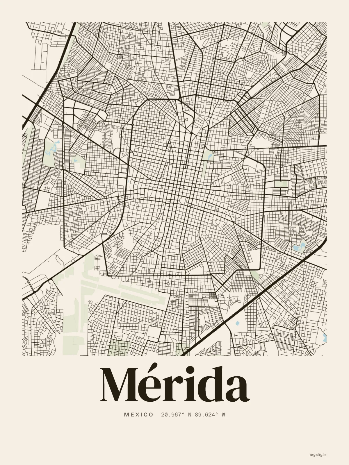 Mérida map print