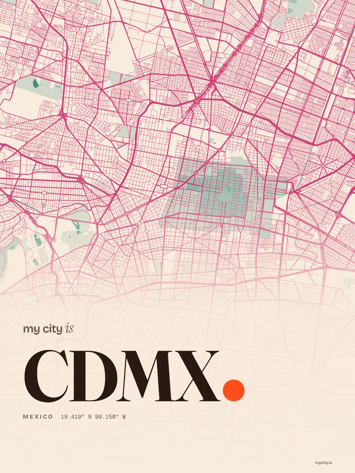 Mexico City map print
