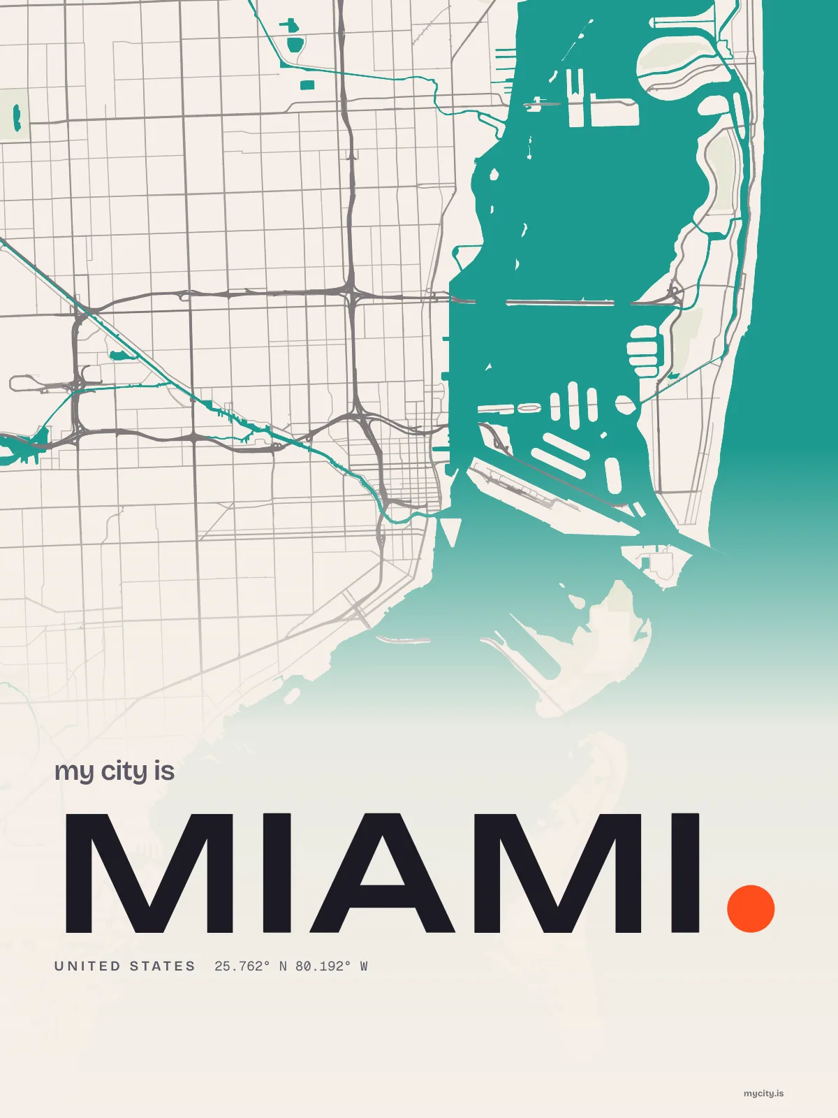 Miami map print