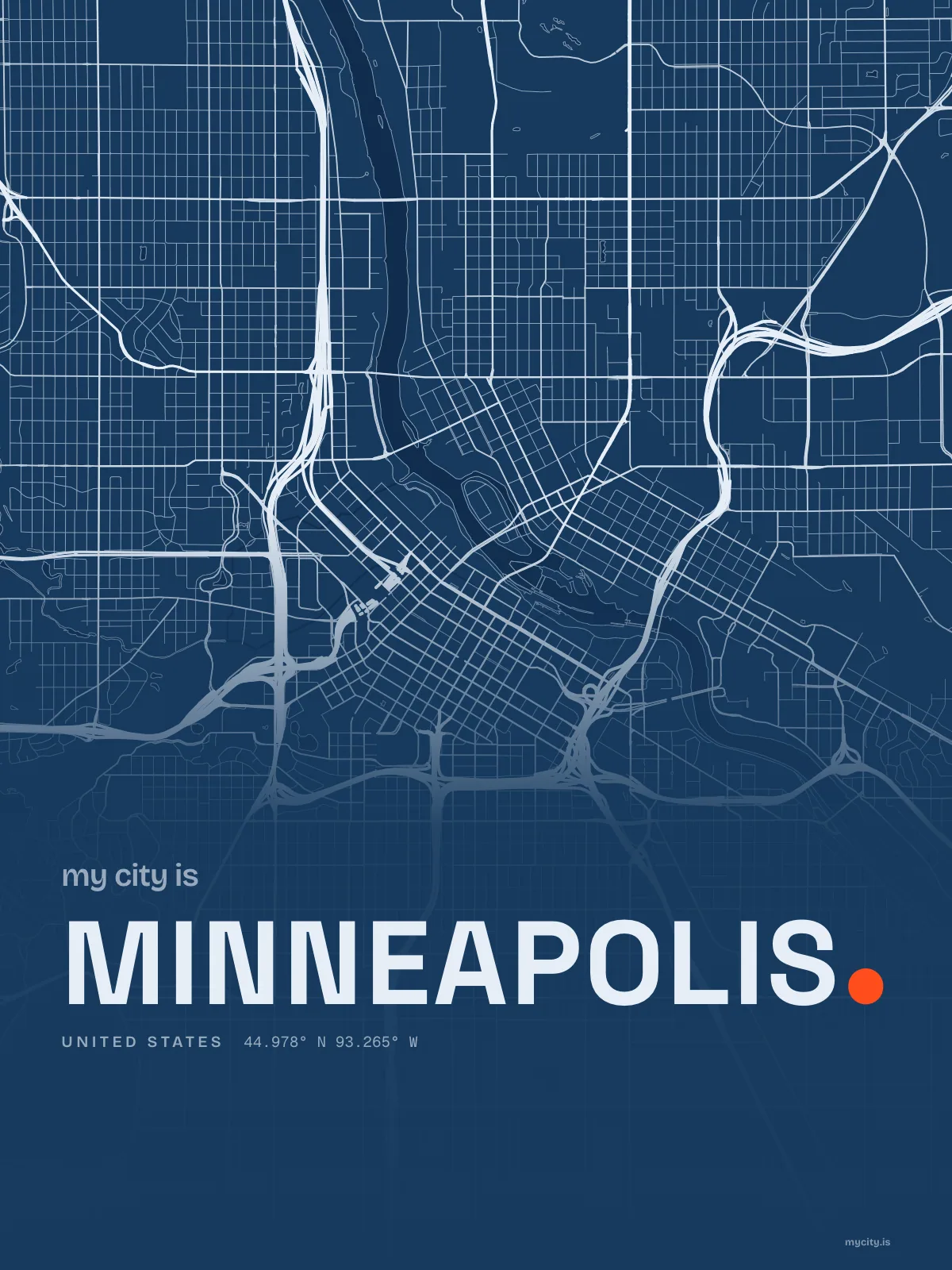 Minneapolis map print