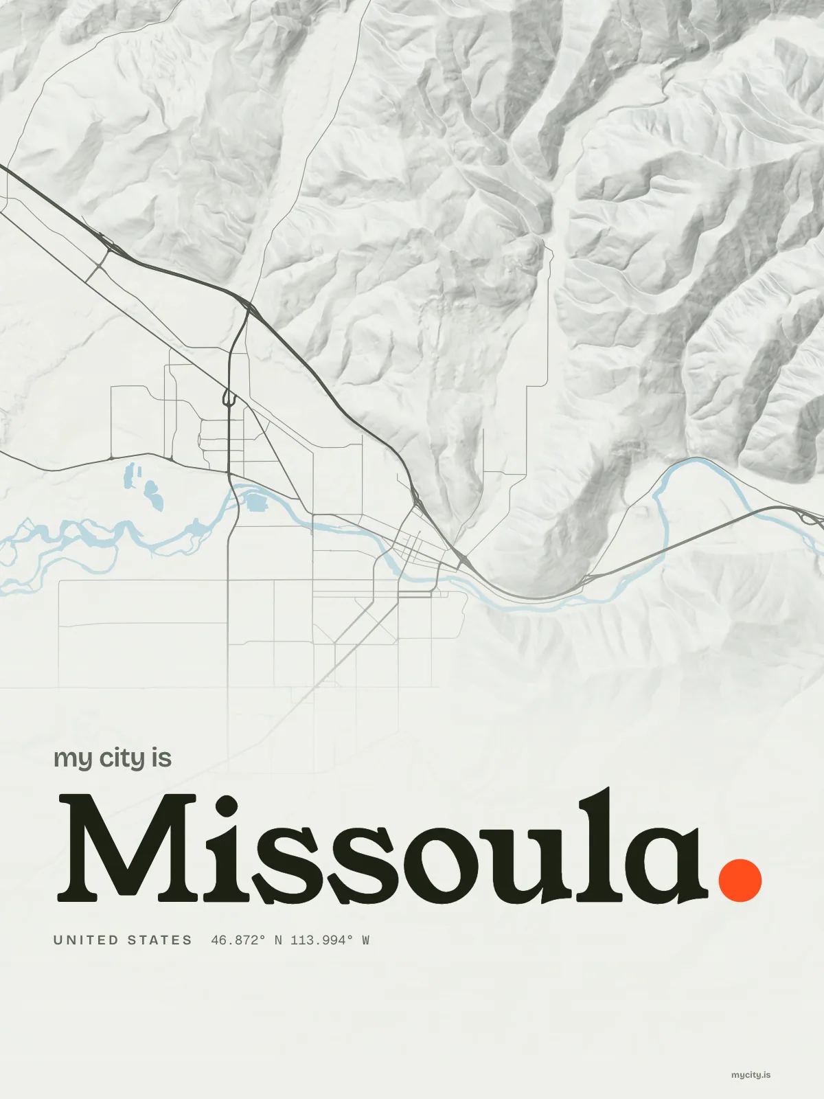Missoula, Relief map