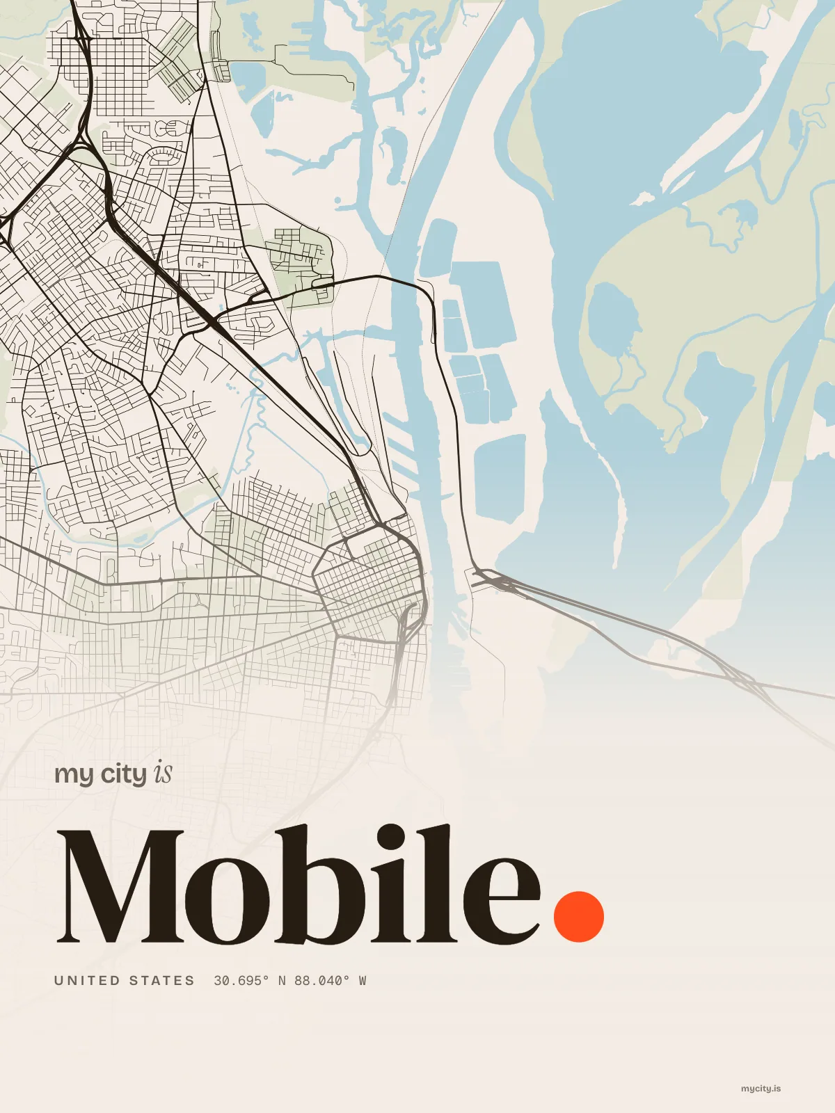 Mobile, Ink map