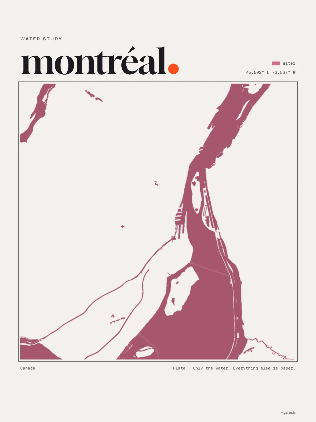 Montréal, Water Study map