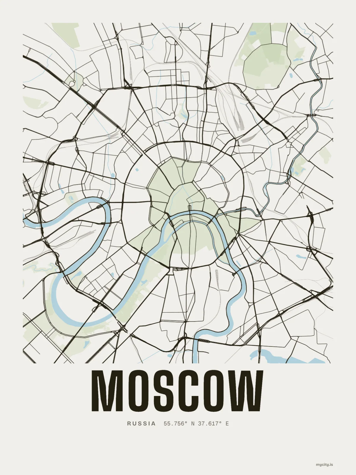 Moscow map print