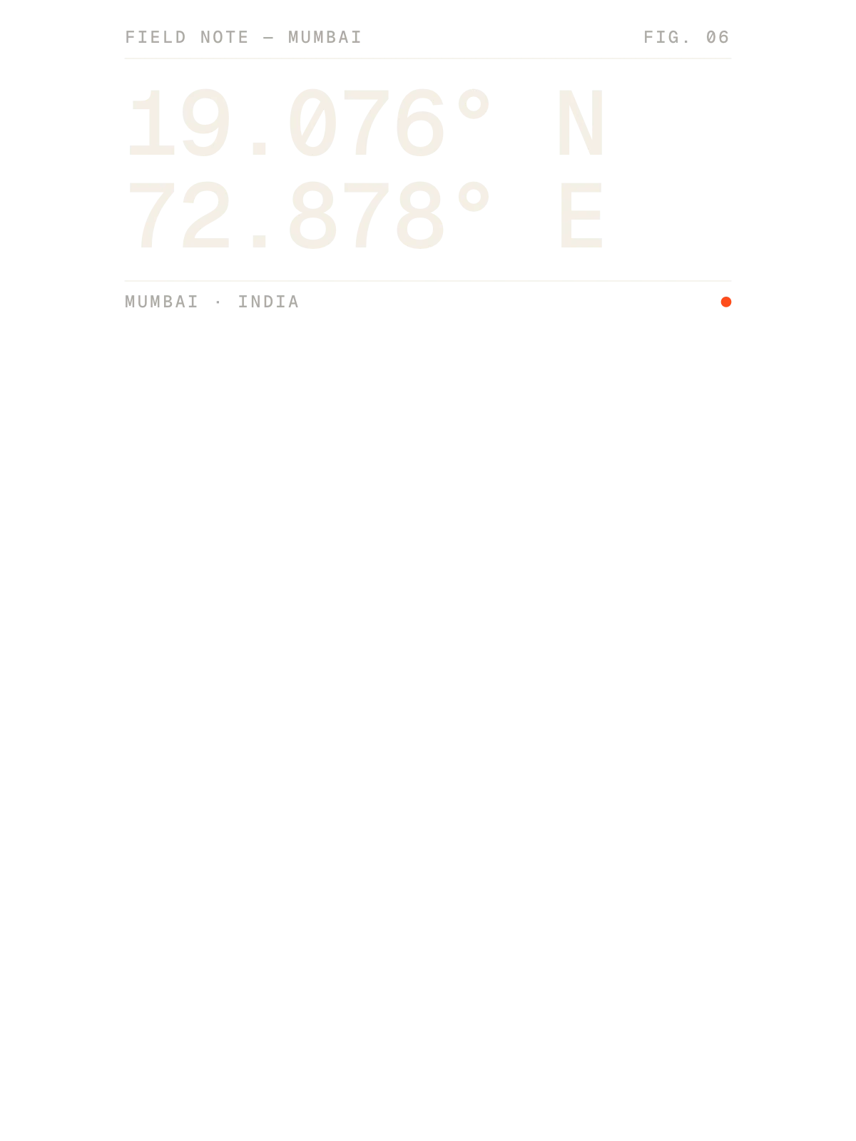 Mumbai, Field notes: Coordinates