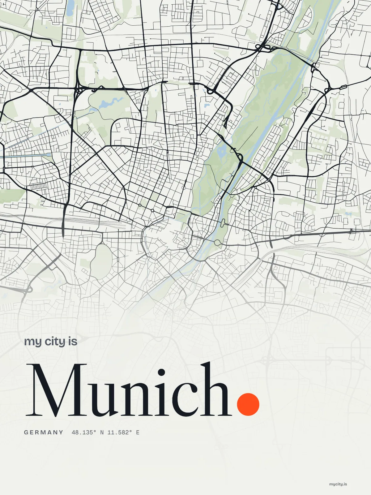 Munich map print