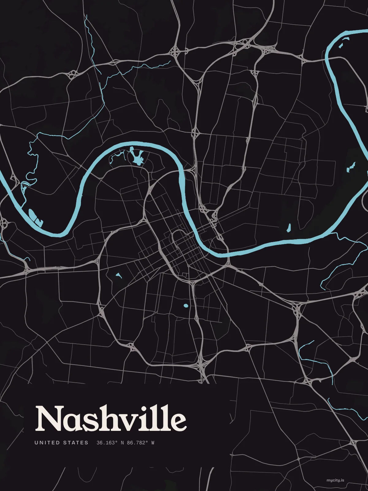 Nashville, Waterline map