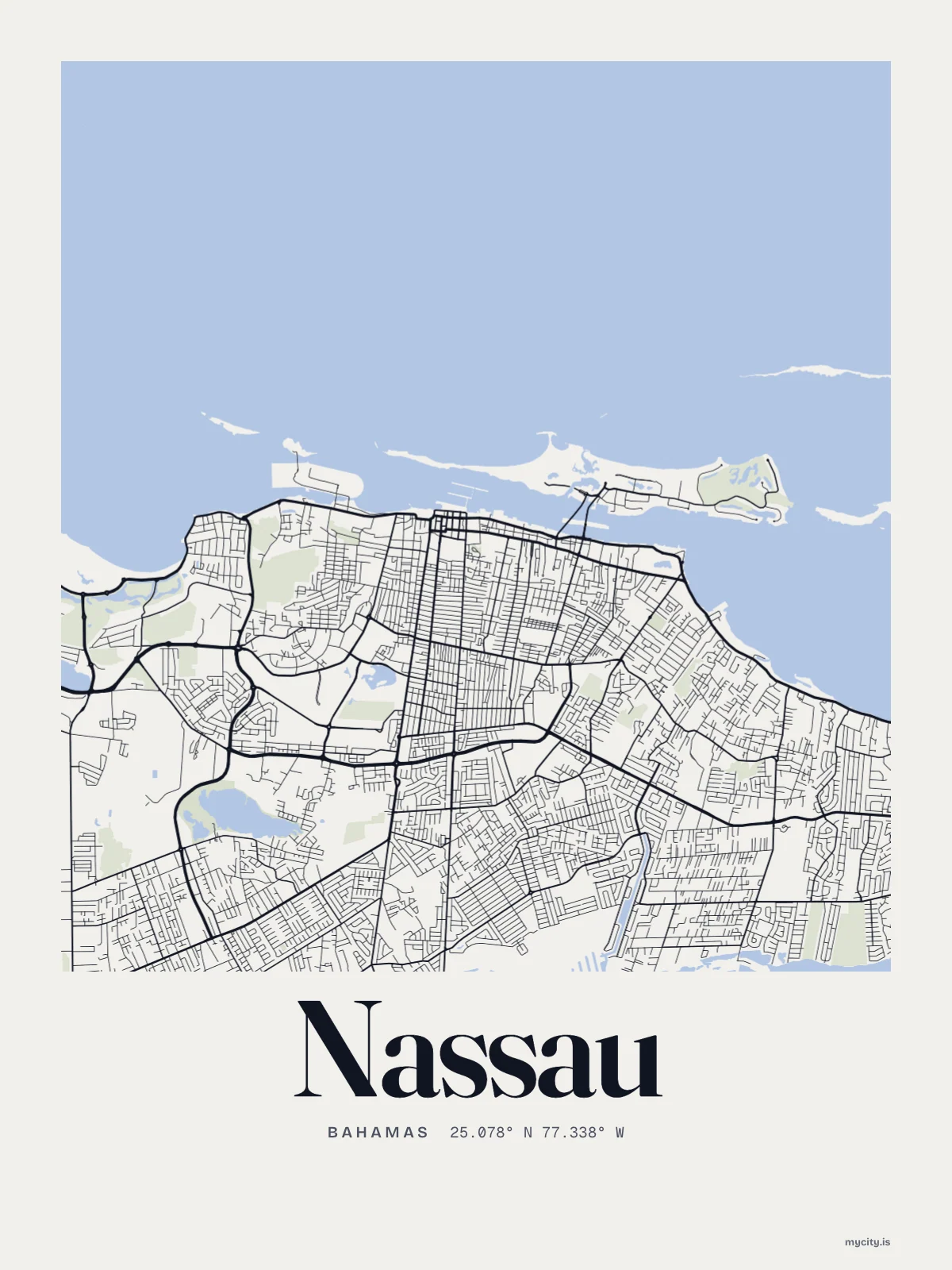 Nassau map print