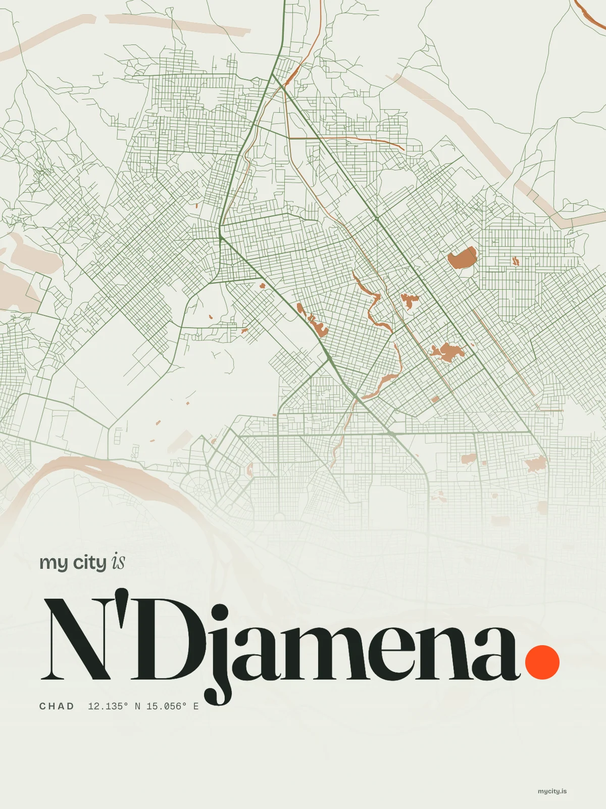 N'Djamena, Riso map
