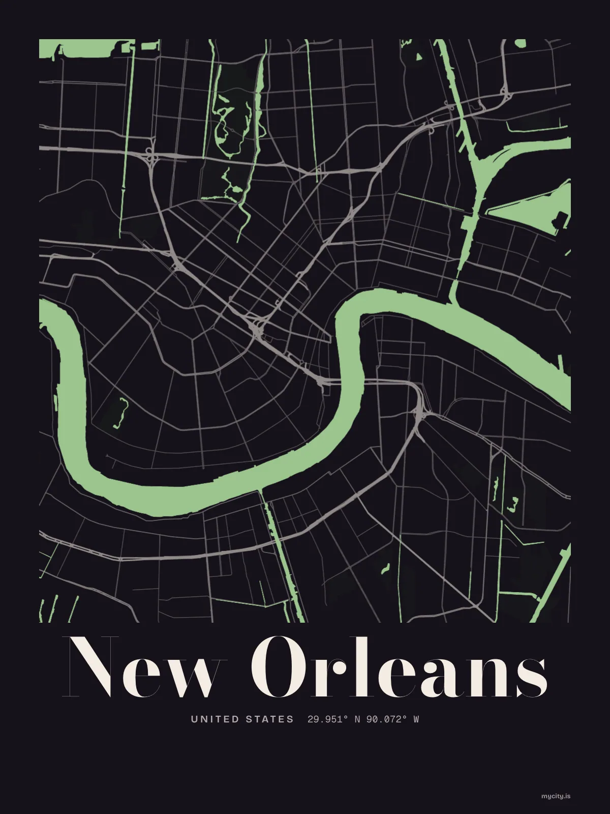 New Orleans, Waterline map