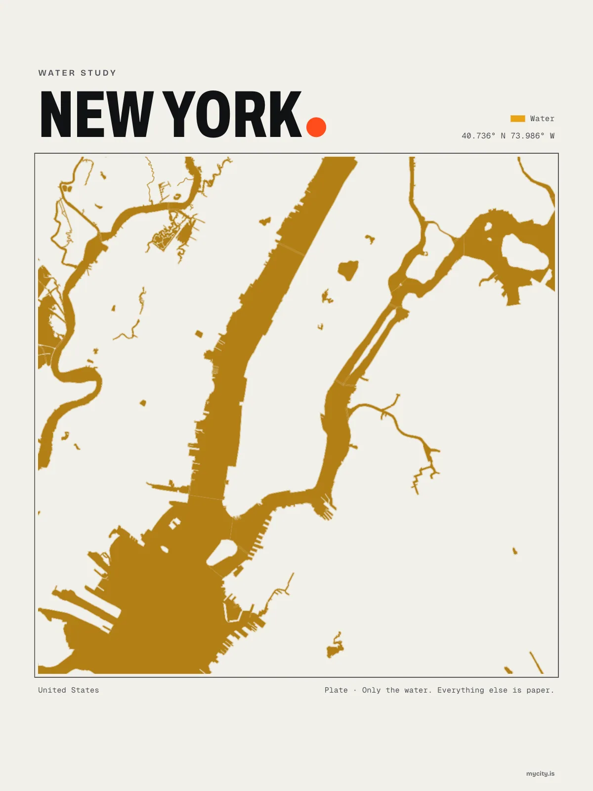 New York, Water Study map