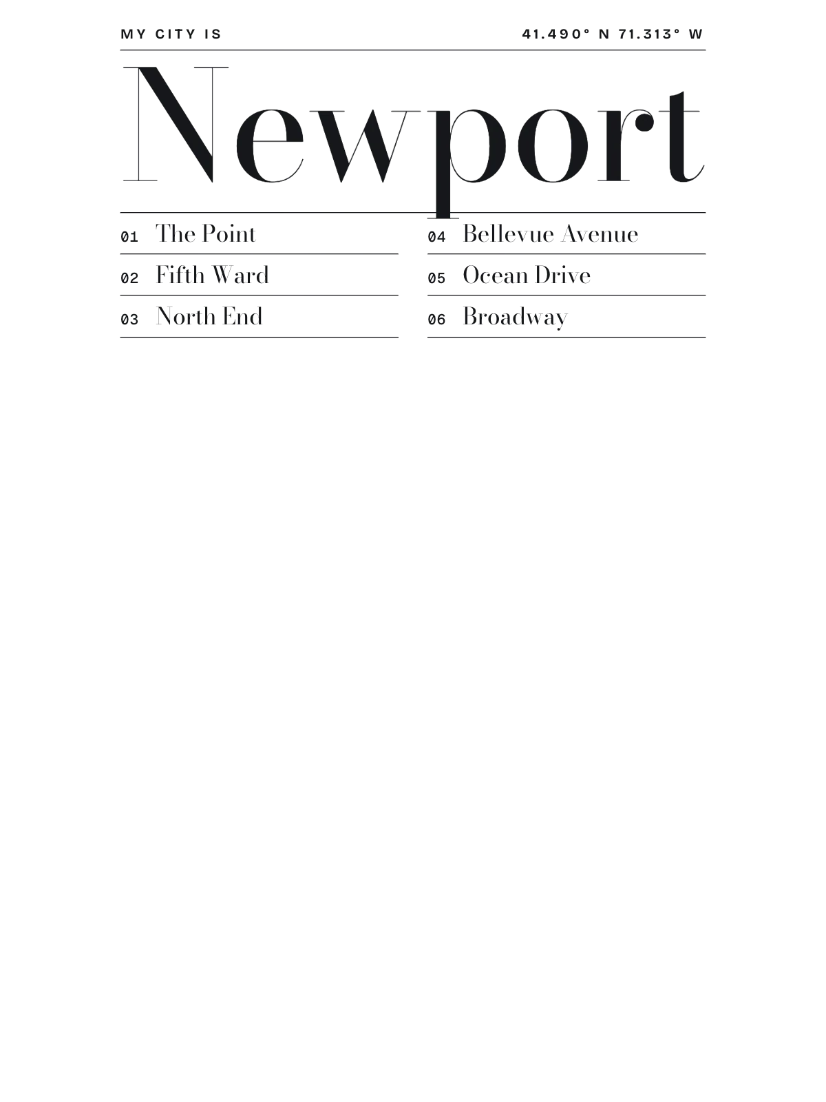 Newport, Index: Gazetteer