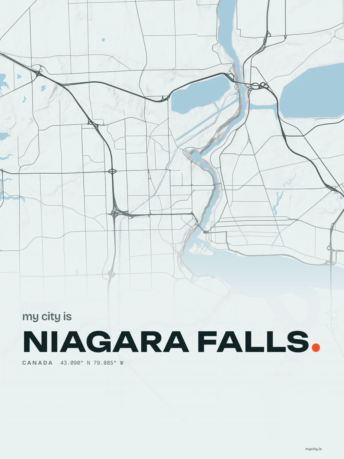 Niagara Falls, Relief map