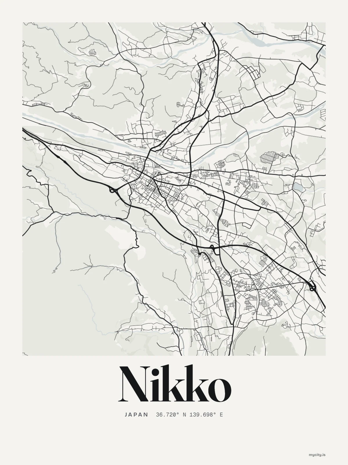 Nikko map print