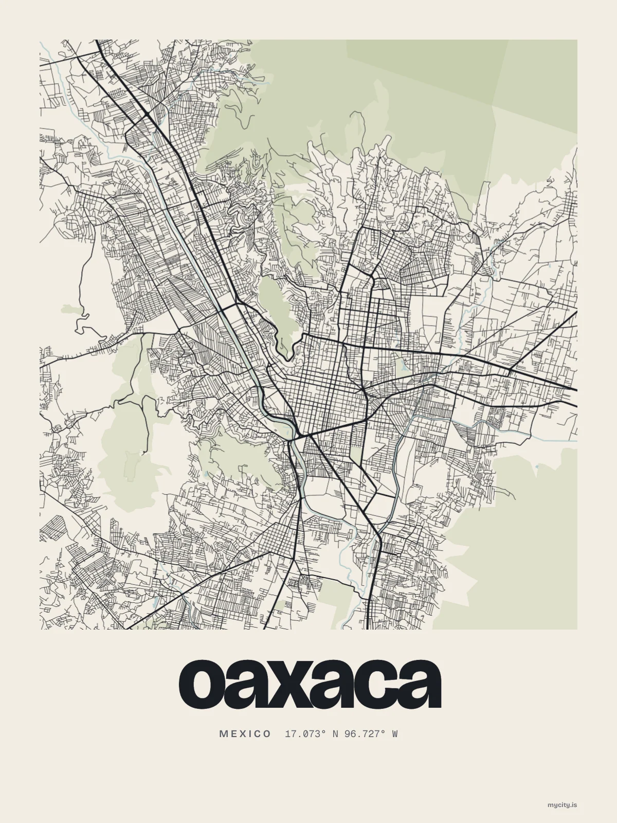 Oaxaca map print