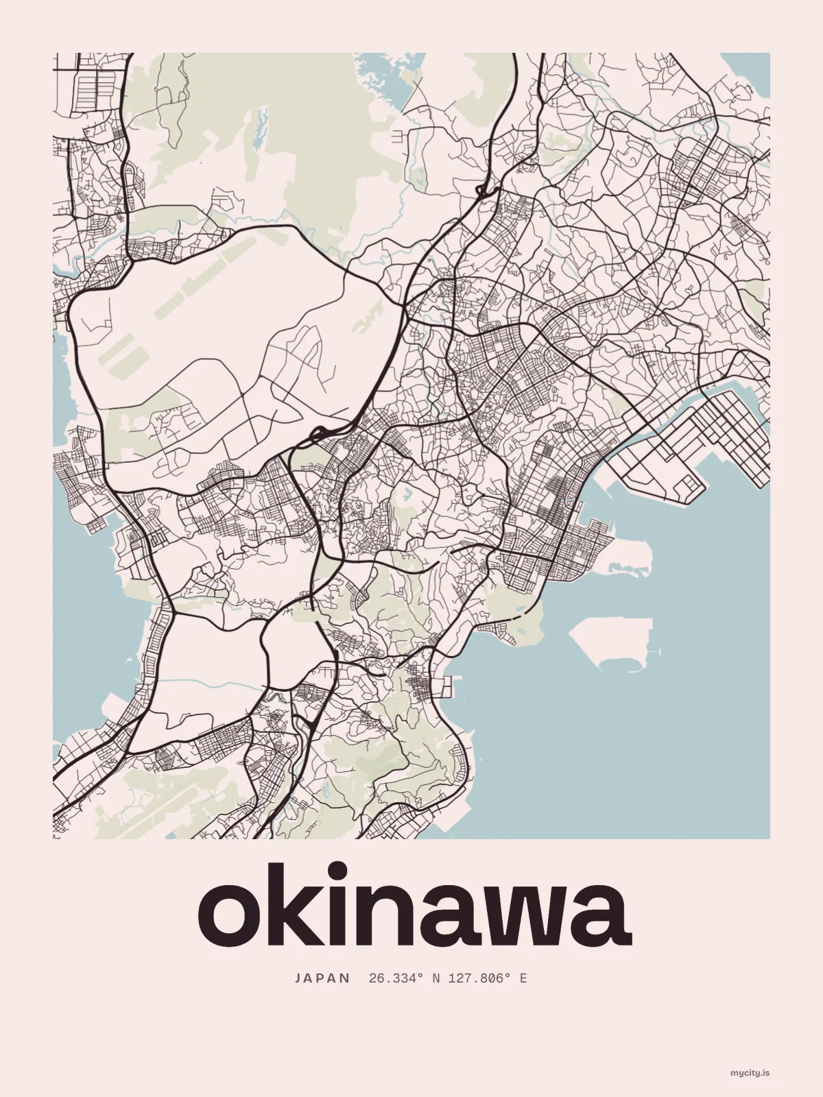 Okinawa map print