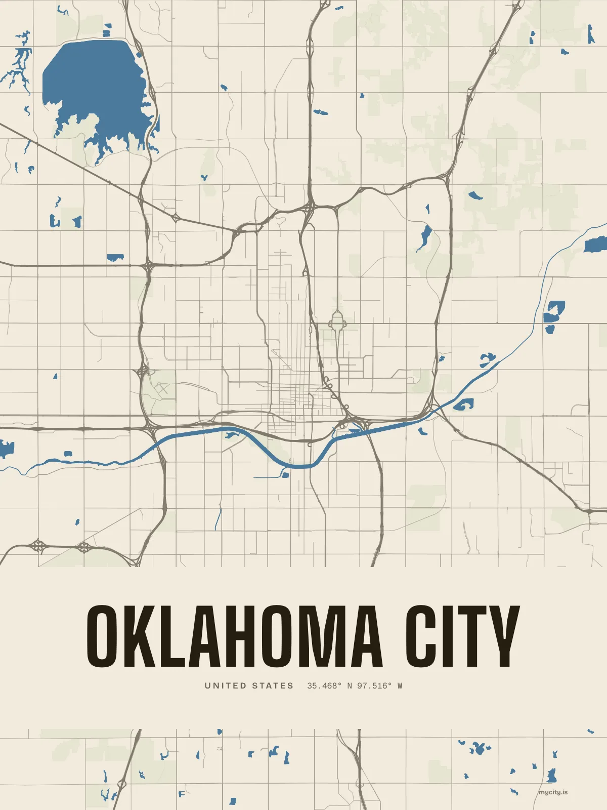 Oklahoma City, Waterline map