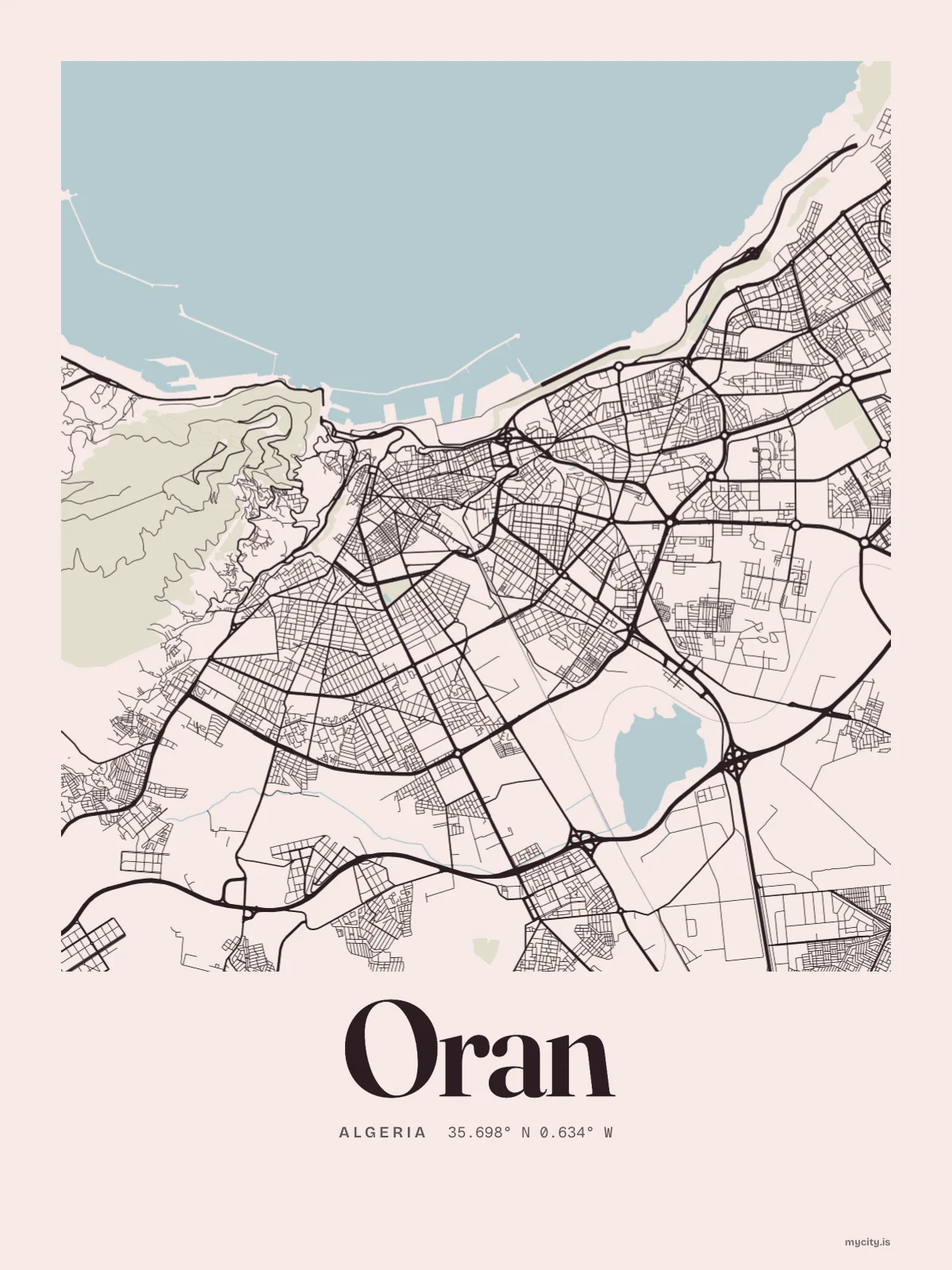 Oran map print