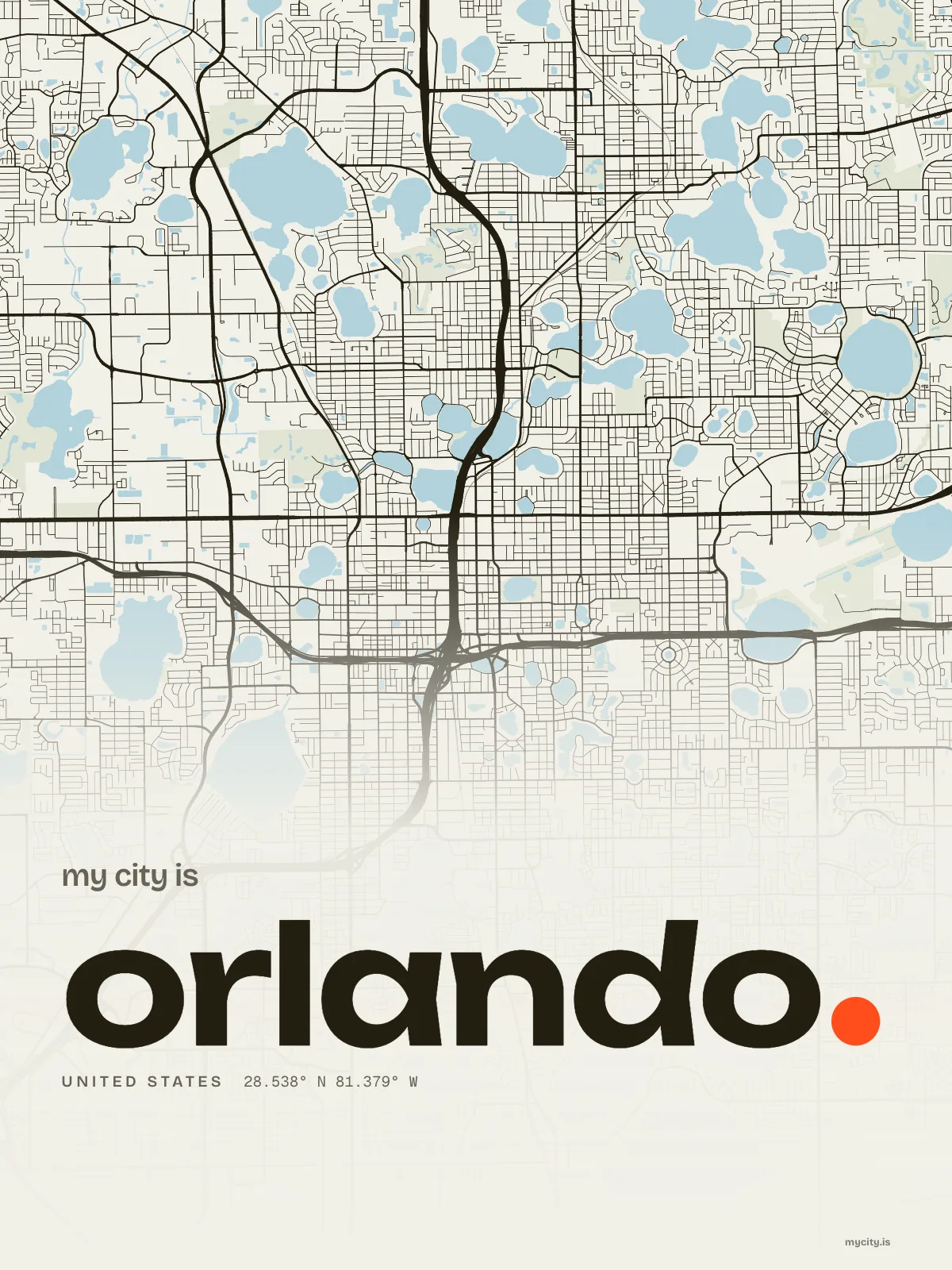Orlando map print
