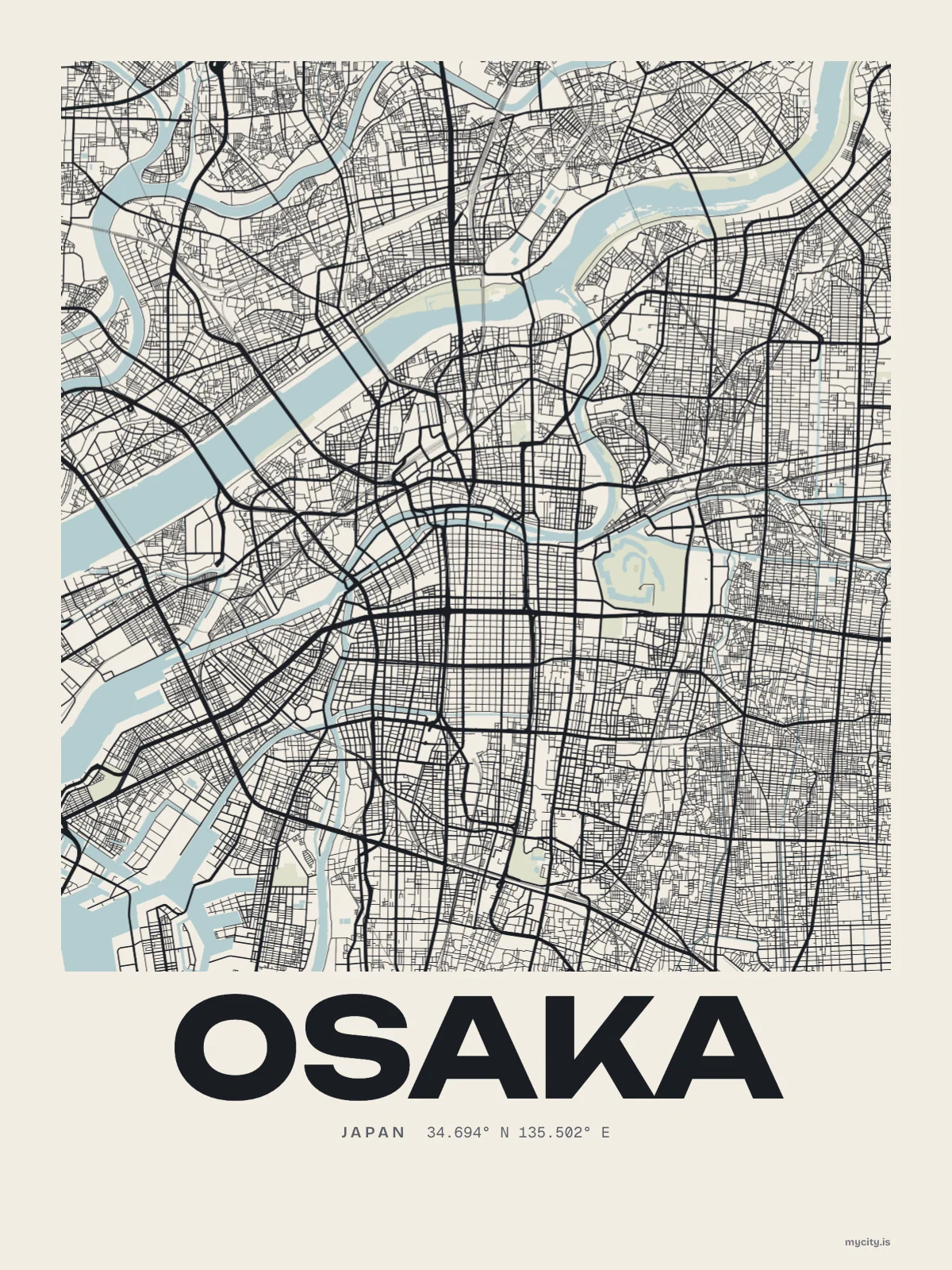 Osaka map print