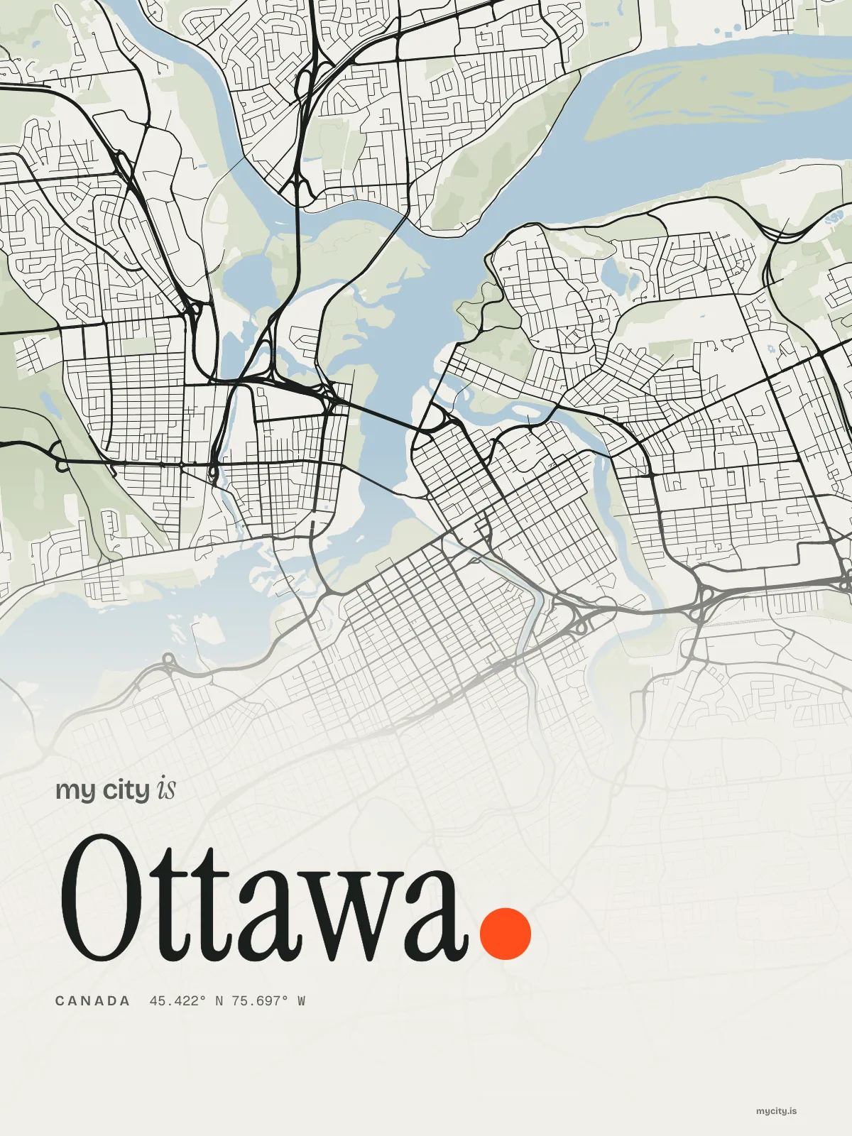 Ottawa map print