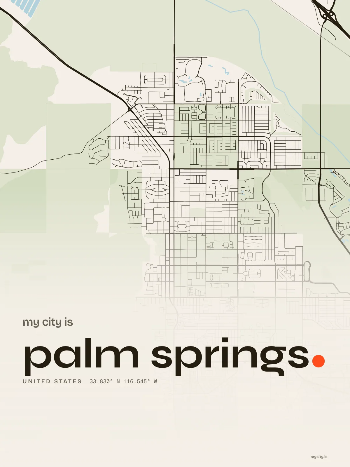 Palm Springs map print