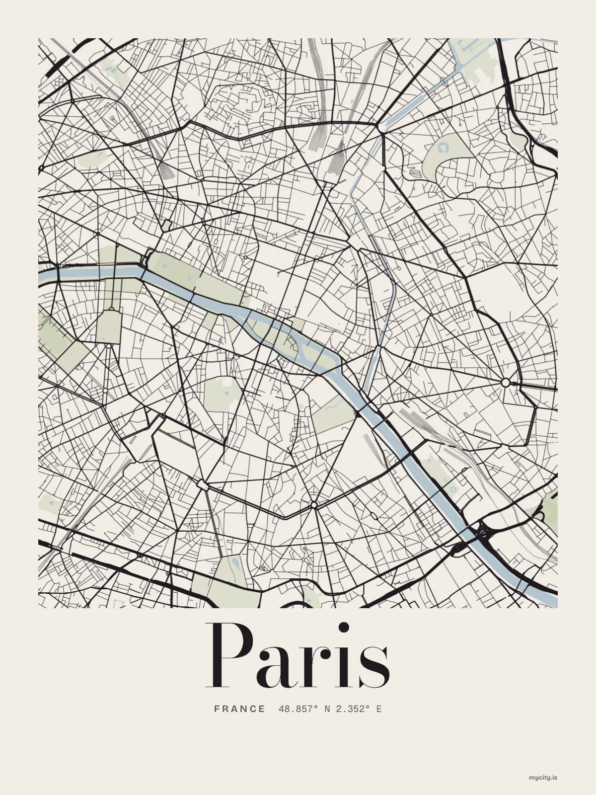 Paris map print