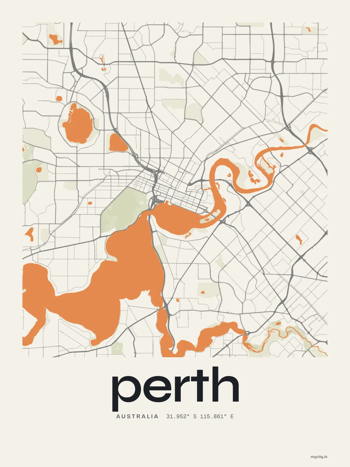 Perth map print