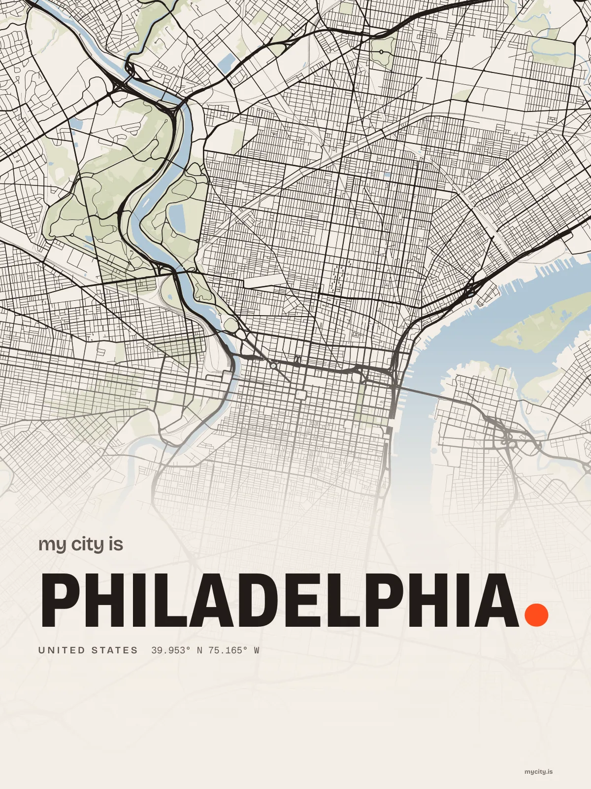 Philadelphia map print