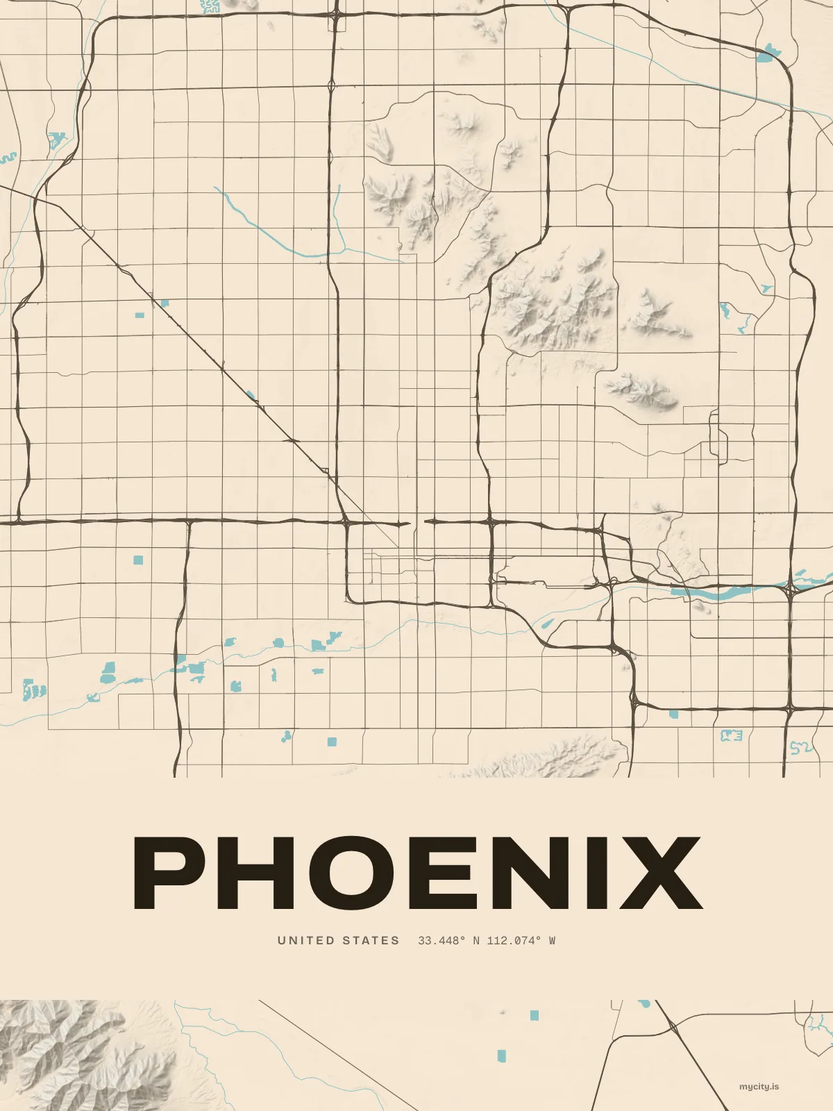 Phoenix, Relief map