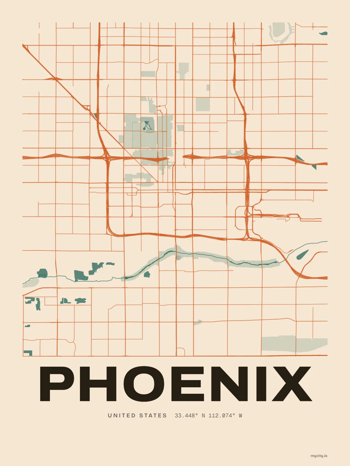 Phoenix map print