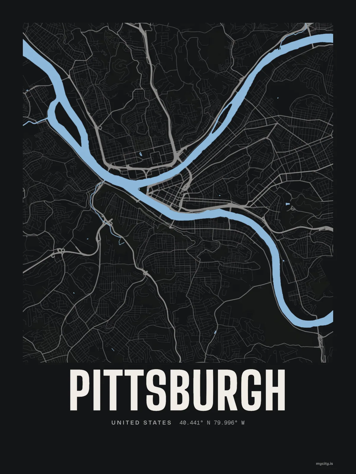 Pittsburgh, Waterline map