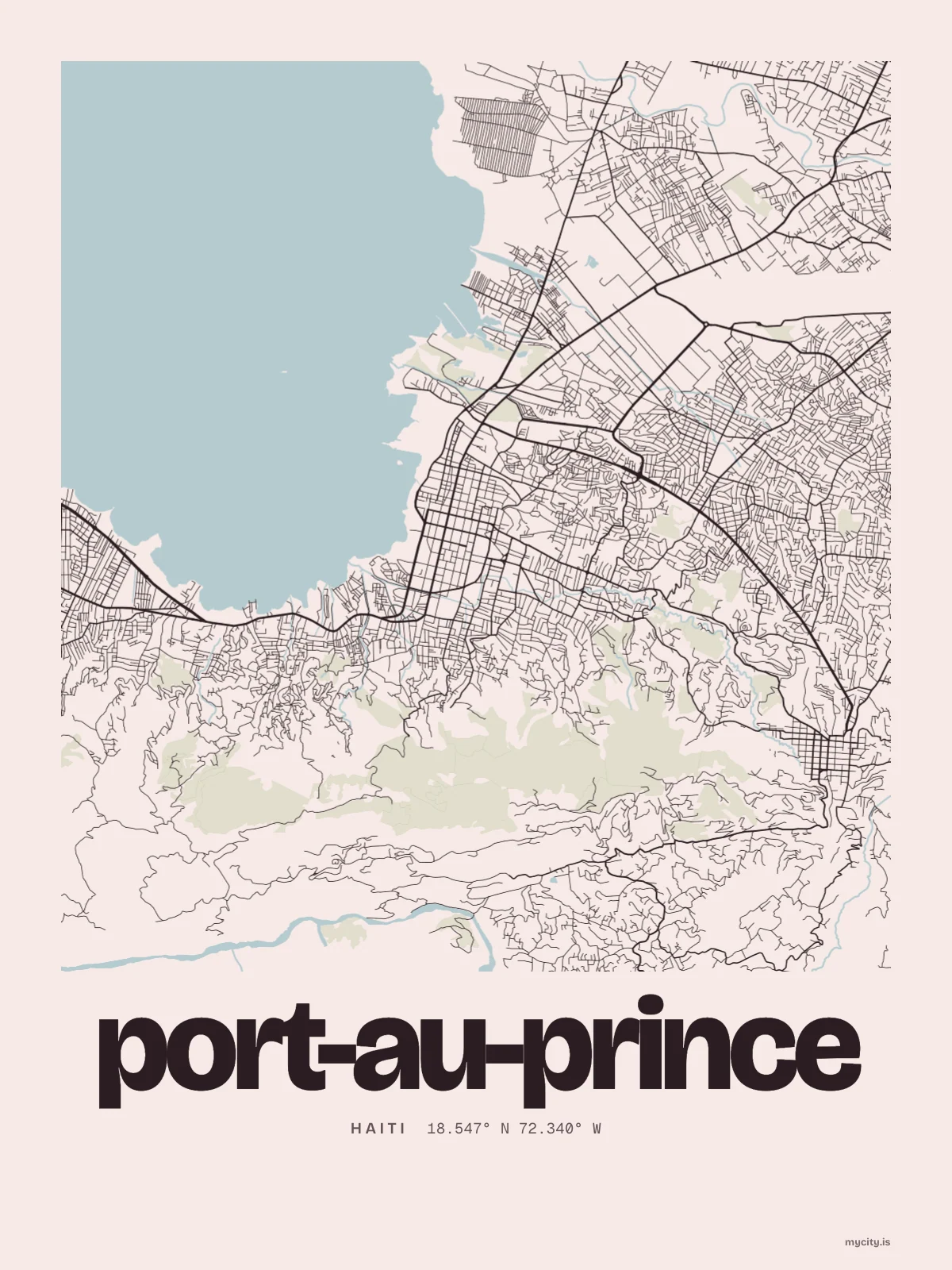 Port-au-Prince map print