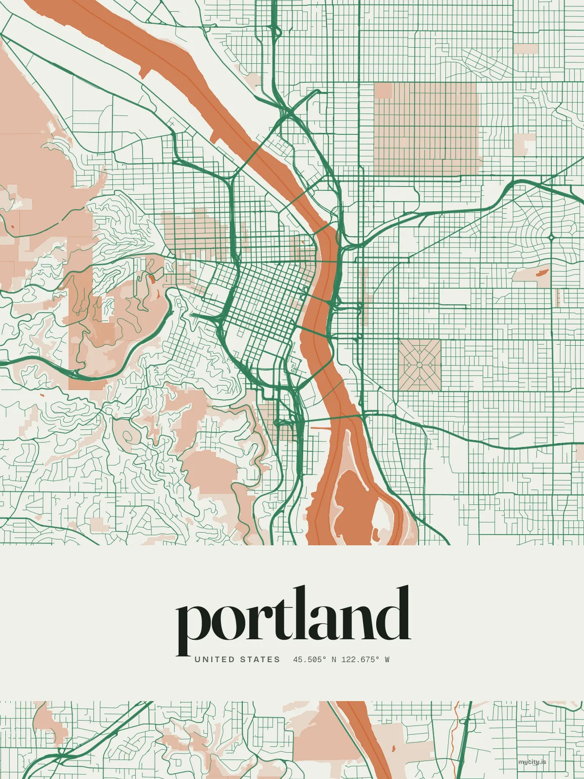 Portland map print