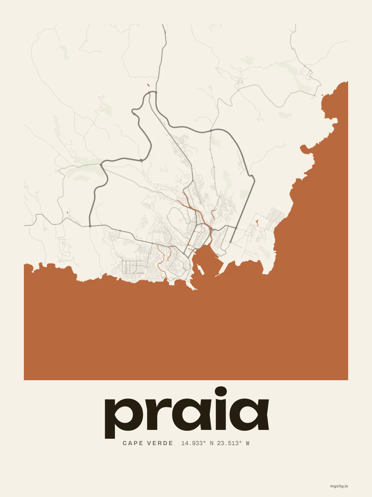 Praia map print