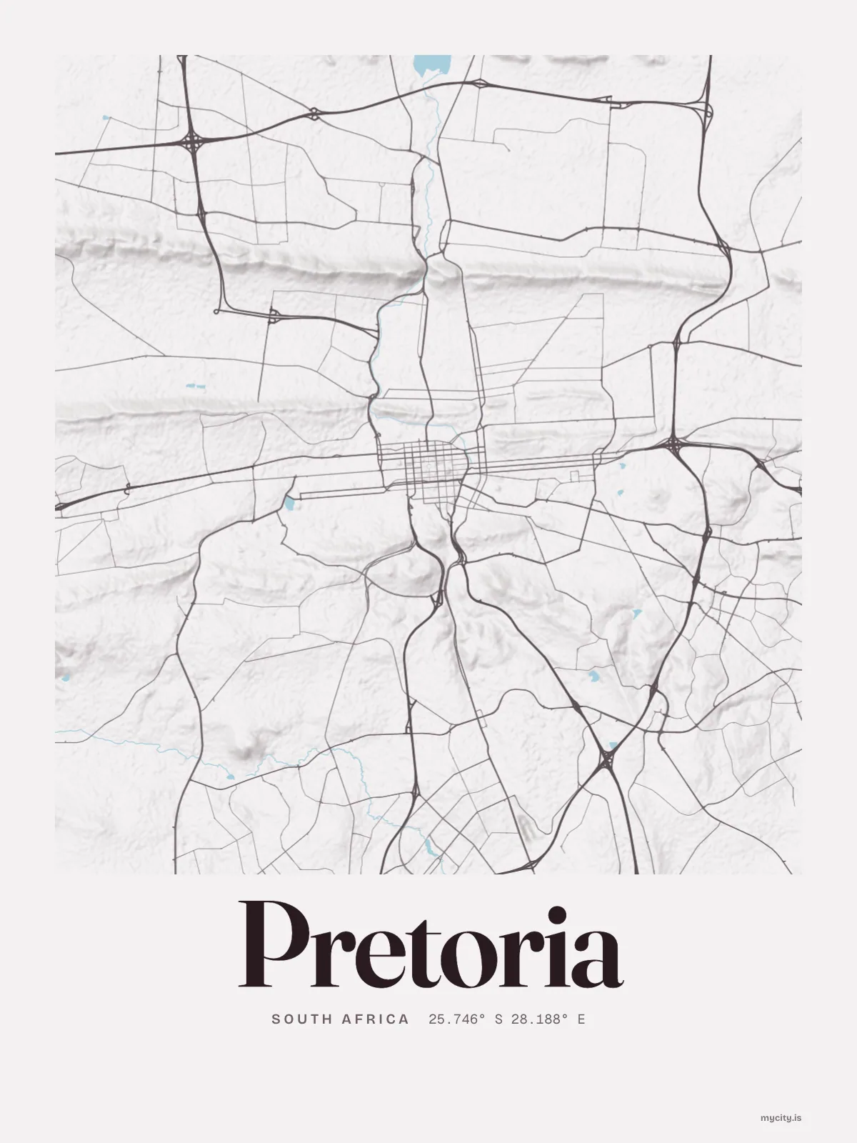 Pretoria map print