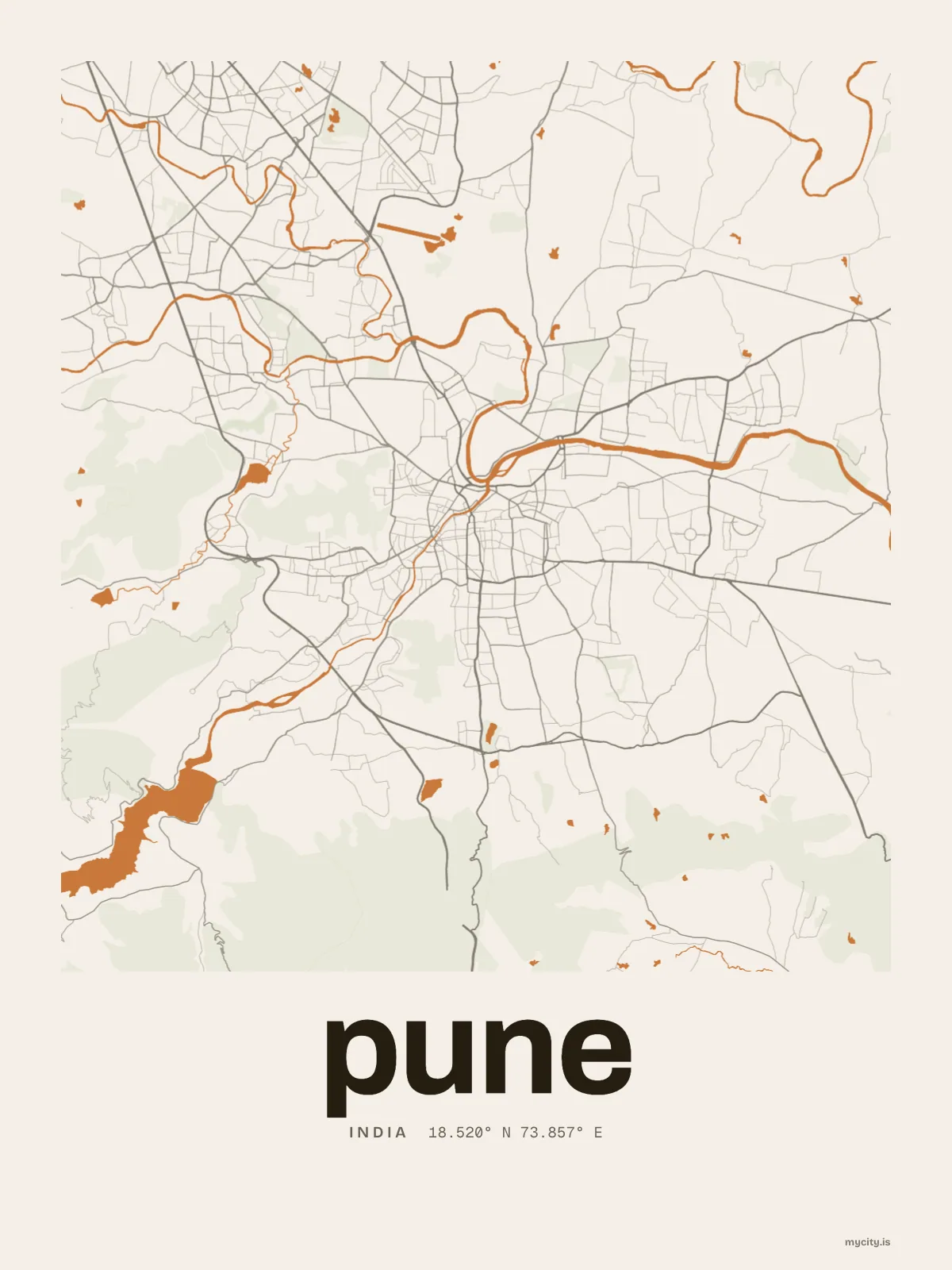Pune map print