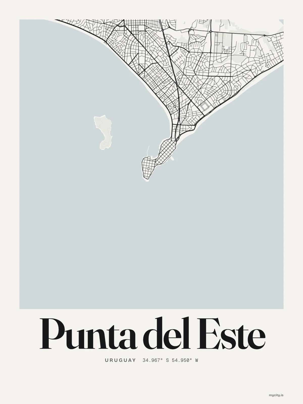 Punta del Este map print