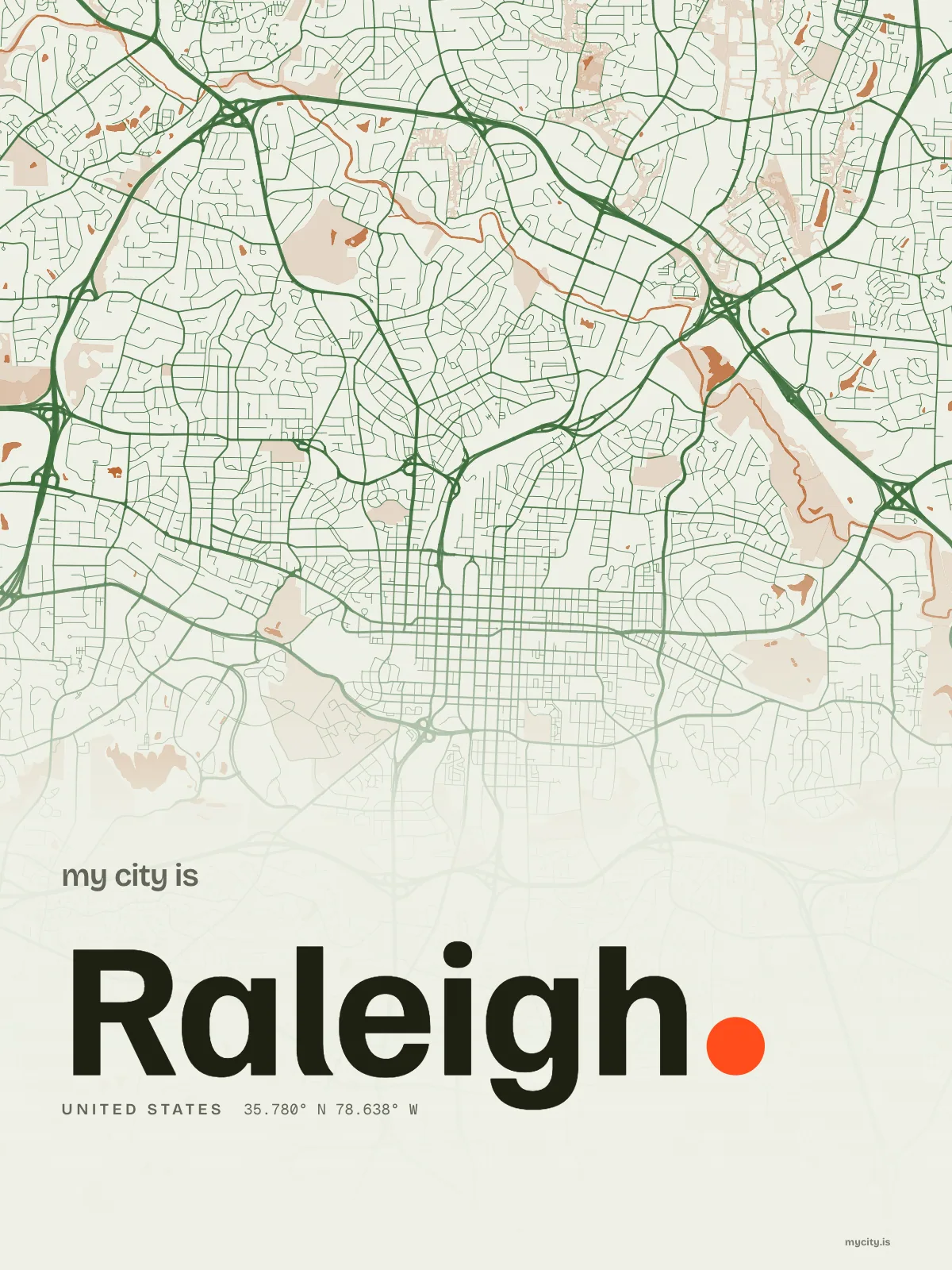 Raleigh, Riso map