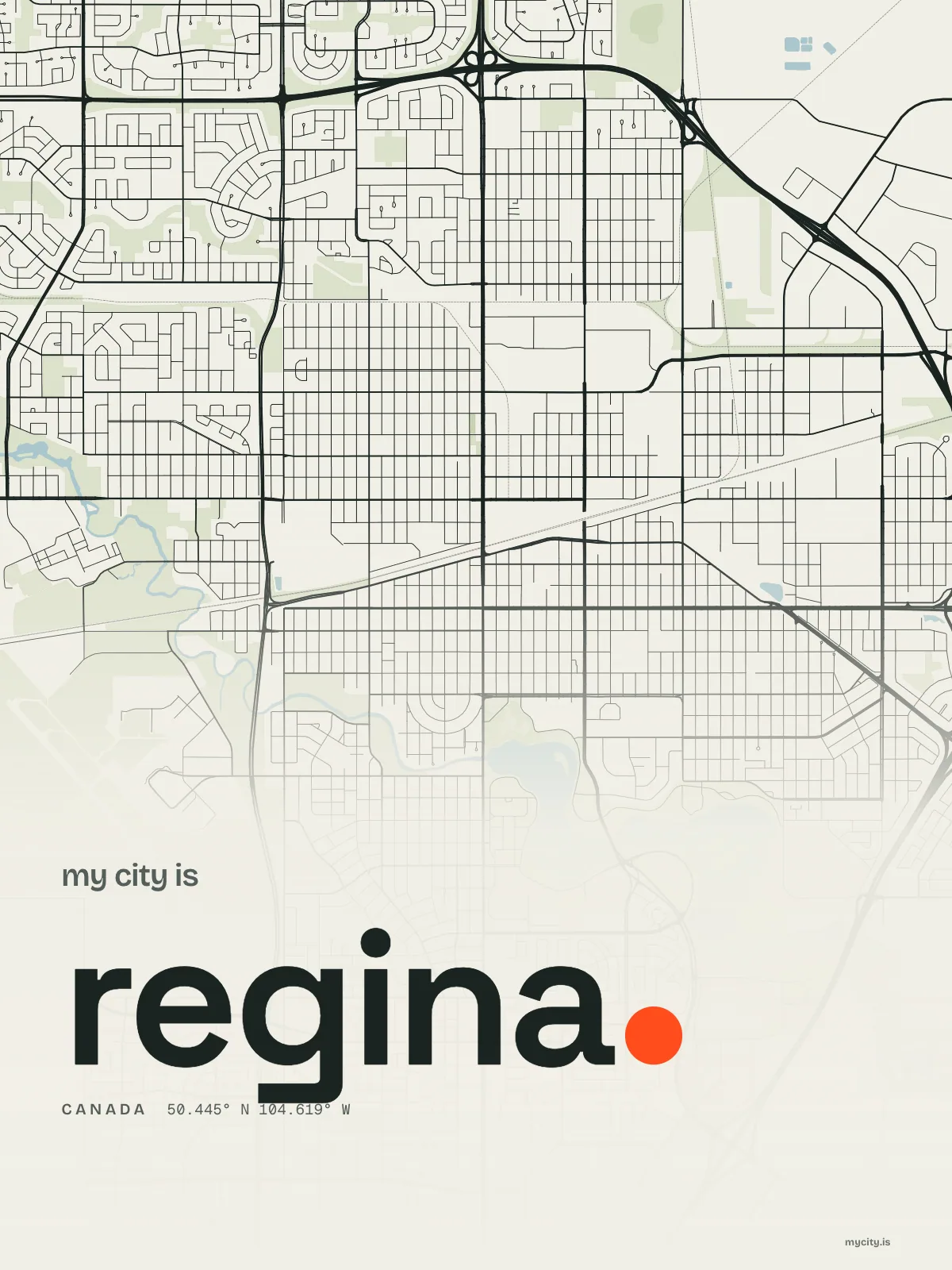 Regina, Ink map