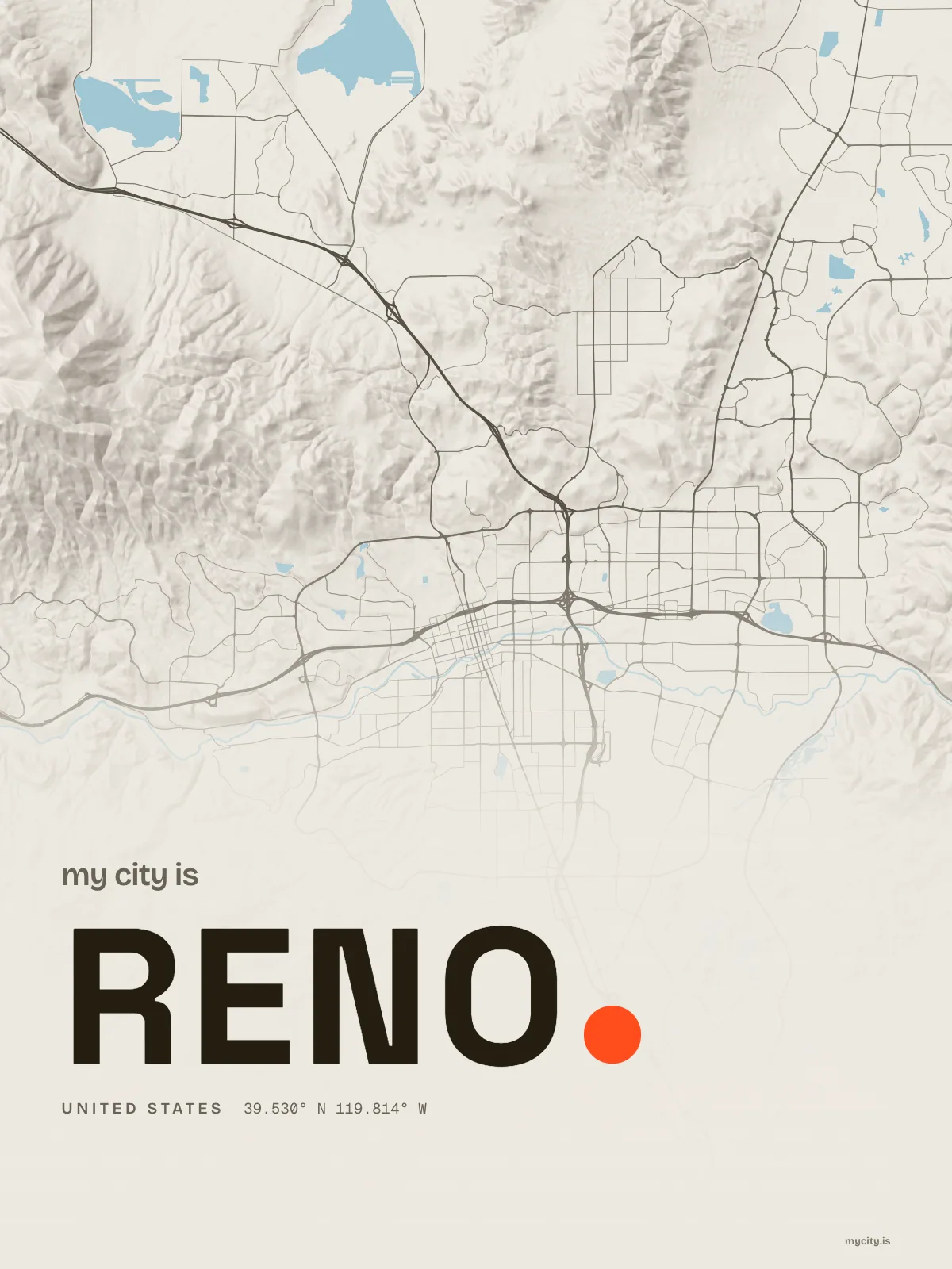 Reno, Relief map