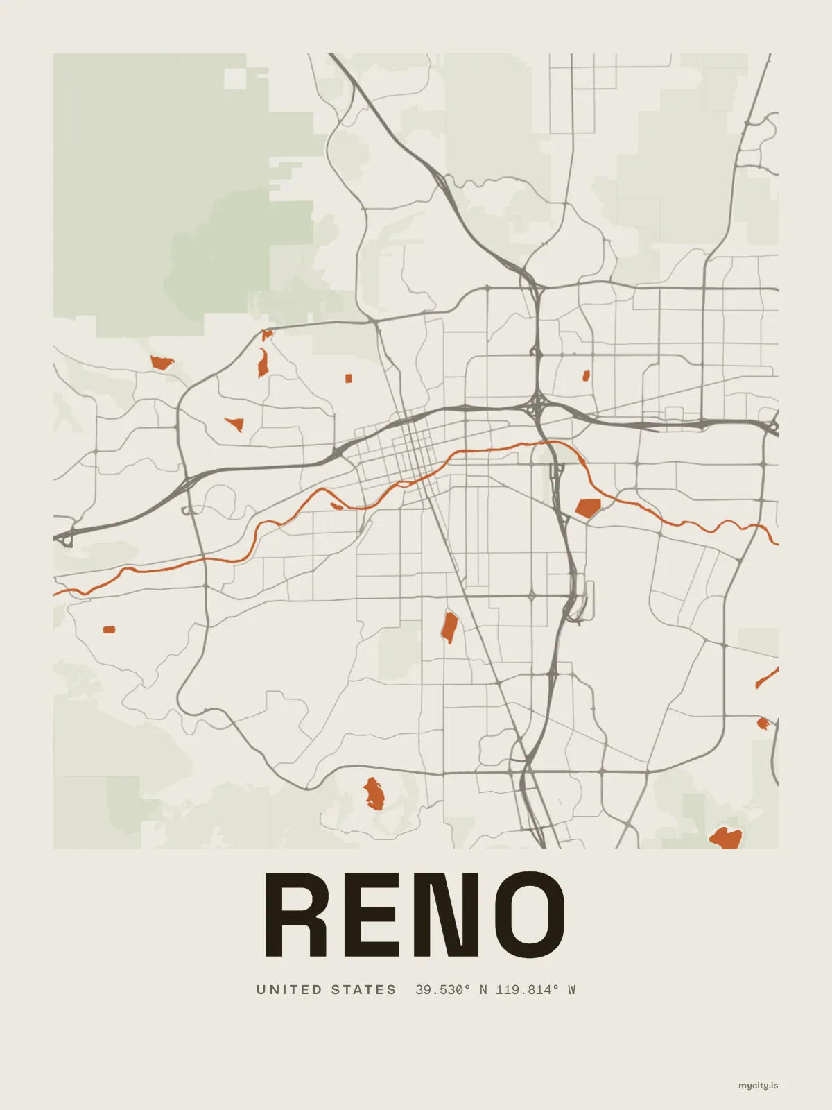 Reno map print