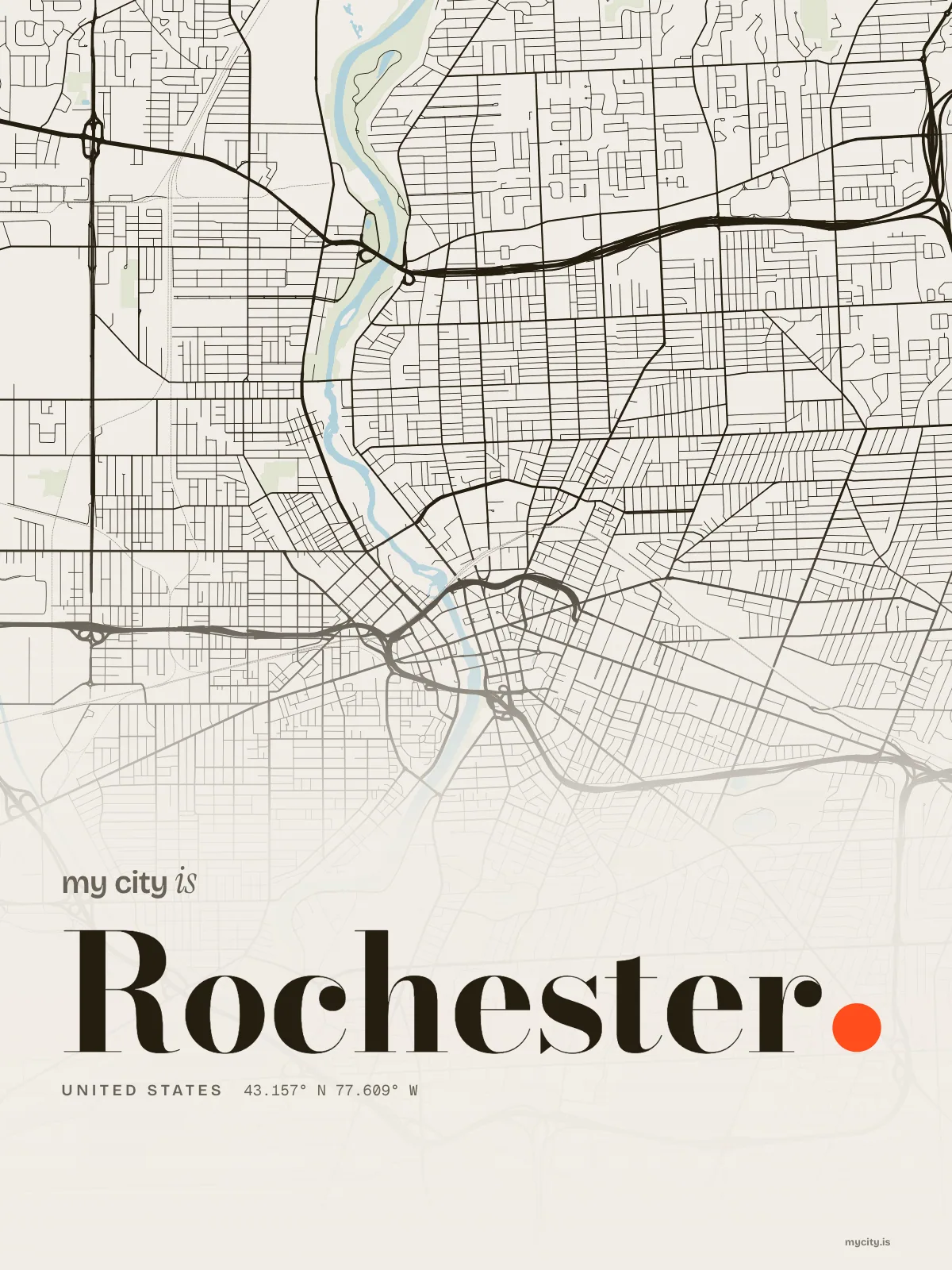 Rochester, Ink map