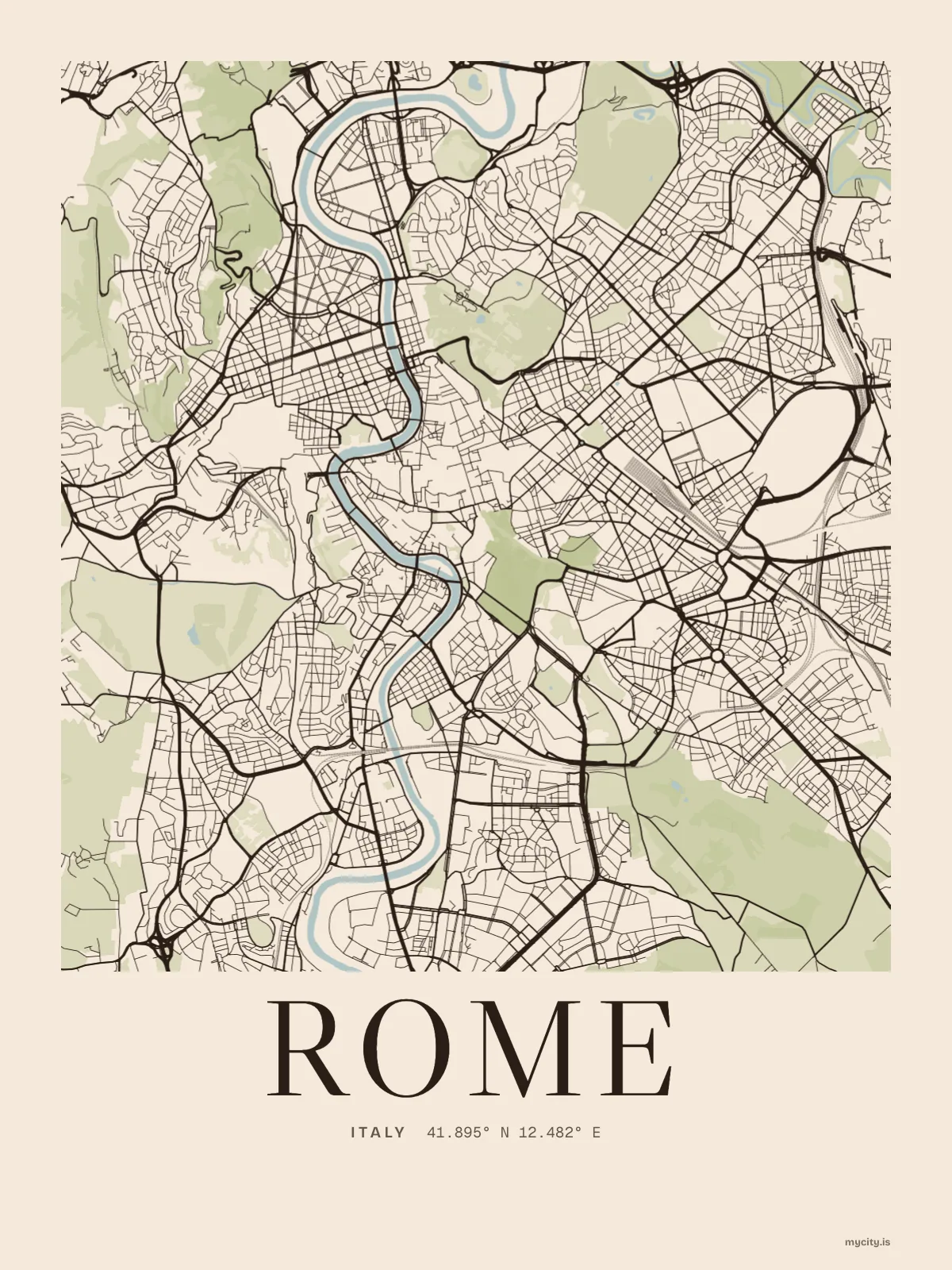 Rome map print