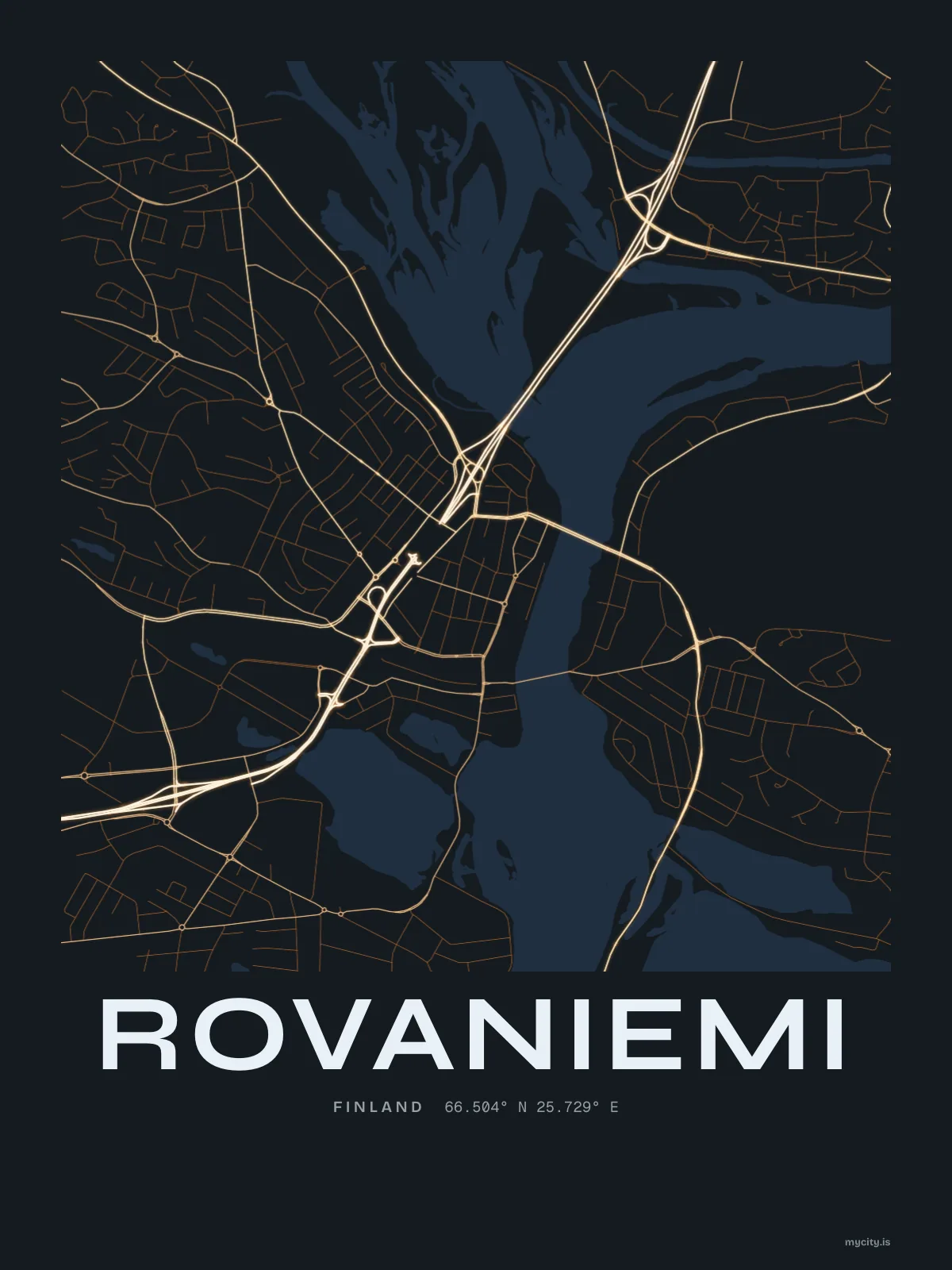 Rovaniemi map print