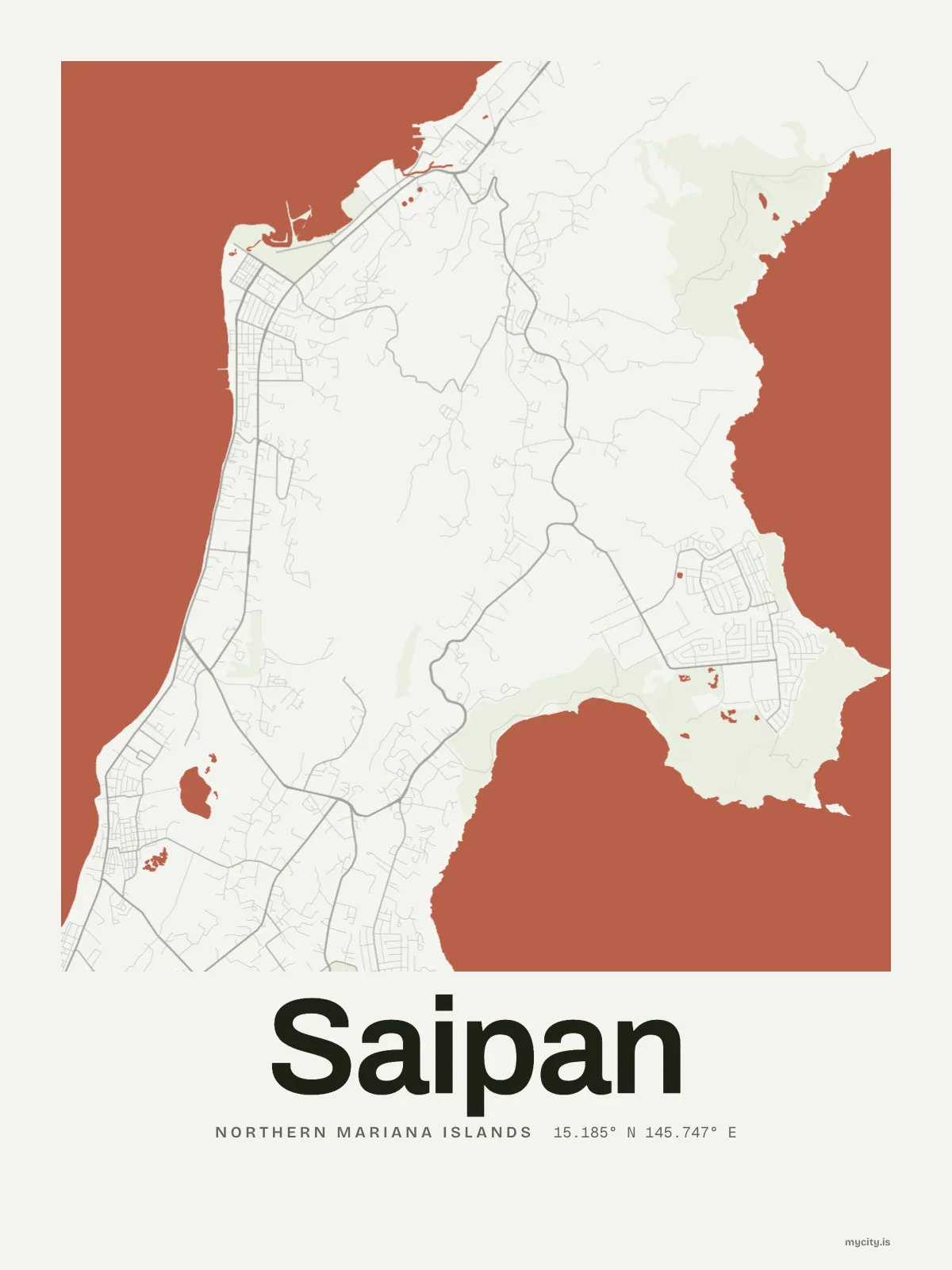 Saipan map print